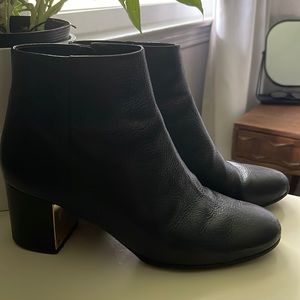 Tory Burch black leather ankle booties
